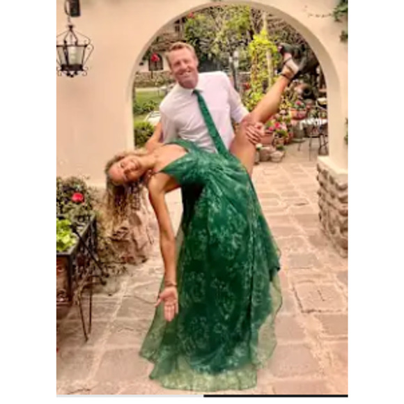 Lulus Romance That Wows Dark Green Floral Print Organza Maxi Dress Size S - Picture 11 of 14